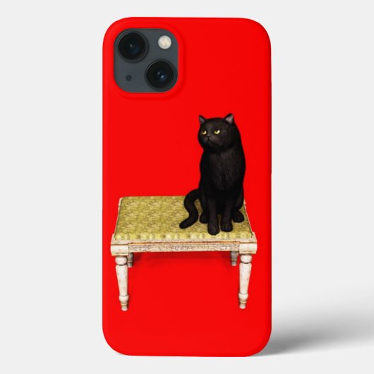 Black cat on the stool Case-Mate iPhone case (Rückseite)