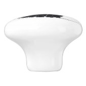 Black cat on white background door pull keramikknauf (Seitenansicht)