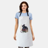 Black Cat on Zauberbücher Klassischer T - Shirt Schürze (Getragen)