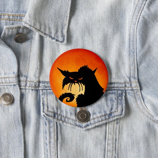 Black Cat Orange Moon Button (Beispiel)