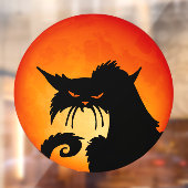 Black Cat Orange Moon Fensteraufkleber (Blatt 2)