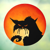 Black Cat Orange Moon Fensteraufkleber (Blatt 3)