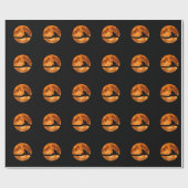 Black Cat Orange Moon Geschenkpapier (Flach)