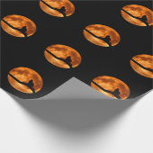Black Cat Orange Moon Geschenkpapier (Ecke)