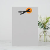 Black Cat Orange Moon Halloween Stationery Briefpapier (Stehend Vorderseite)