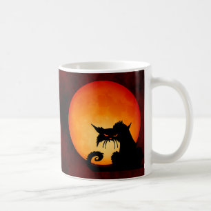 Black Cat Orange Moon Kaffeetasse