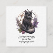 Black Cat Pagan Square Business Card Quadratische Visitenkarte (Rückseite)