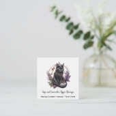 Black Cat Pagan Square Business Card Quadratische Visitenkarte (Stehend Vorderseite)