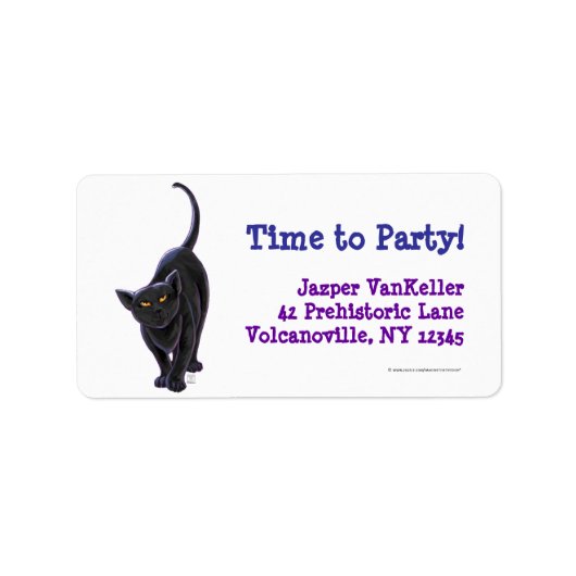 Black Cat Party Center Adressaufkleber (Vorne)
