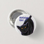 Black Cat Party Center Button (Vorne & Hinten)
