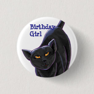 Black Cat Party Center Button