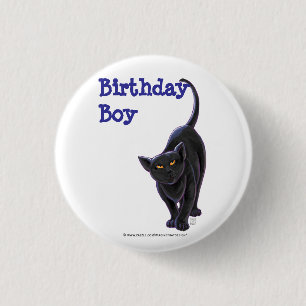 Black Cat Party Center Button