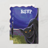 Black Cat Party Center Einladung (Vorne/Hinten)