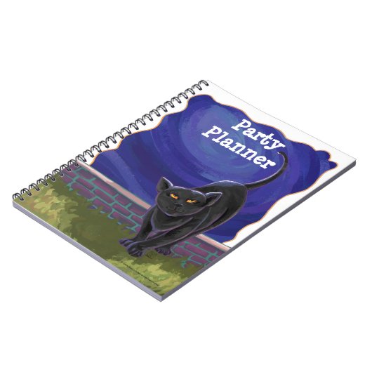 Black Cat Party Center Notizblock (Linke Seite)