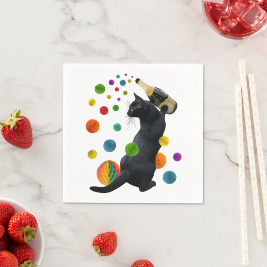 Black Cat Party Napkins Serviette (Beispiel)