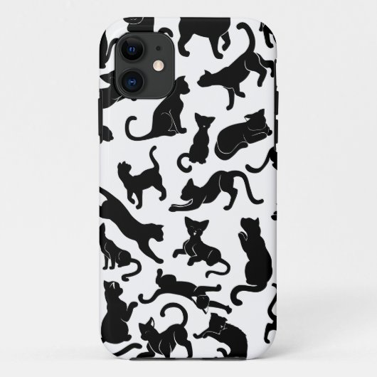 Black Cat Pattern Case-Mate iPhone Hülle (Rückseite)