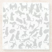 Black Cat Pattern Glasuntersetzer (Rückseite)