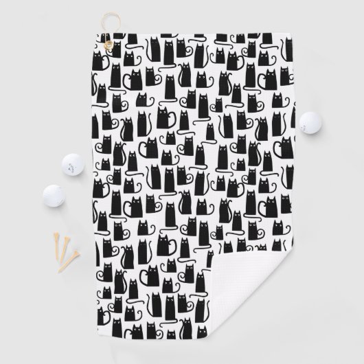 Black Cat Pattern Golf Handtuch (Insitu)