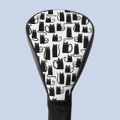 Black Cat Pattern Golf Headcover