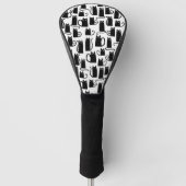 Black Cat Pattern Golf Headcover (Vorderseite)