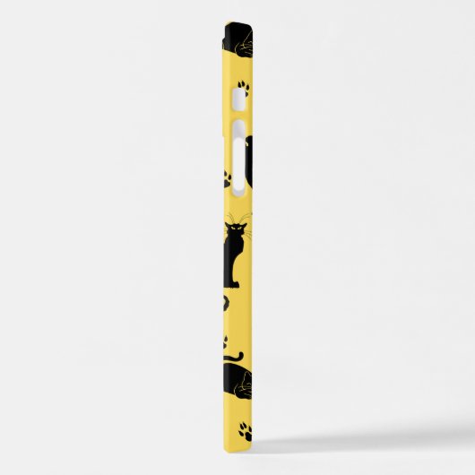 Black Cat Pattern iPhone Hülle (Linke Seite)