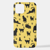 Black Cat Pattern iPhone Hülle (Rückseite)