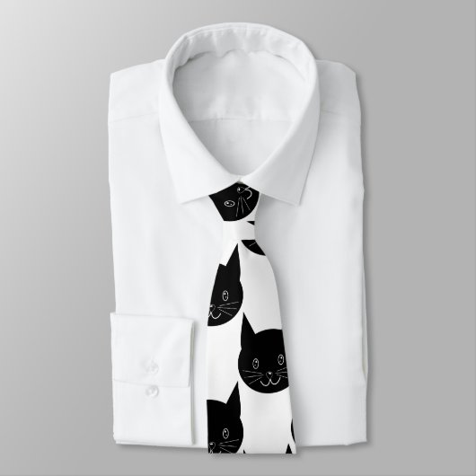 Black Cat Pattern Krawatte (Gebunden)