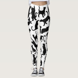 Black Cat Pattern Leggings