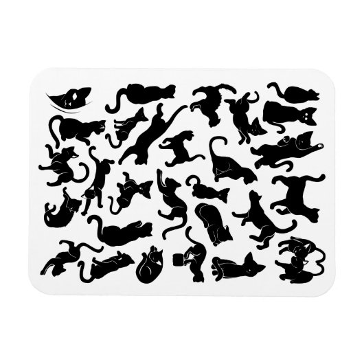 Black Cat Pattern Magnet (Horizontal)
