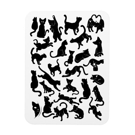 Black Cat Pattern Magnet (Vertikal)