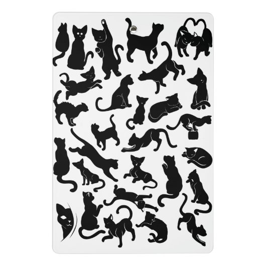 Black Cat Pattern Mini Klemmbrett (Rückseite)