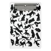 Black Cat Pattern Mini Klemmbrett (Vorderseite)