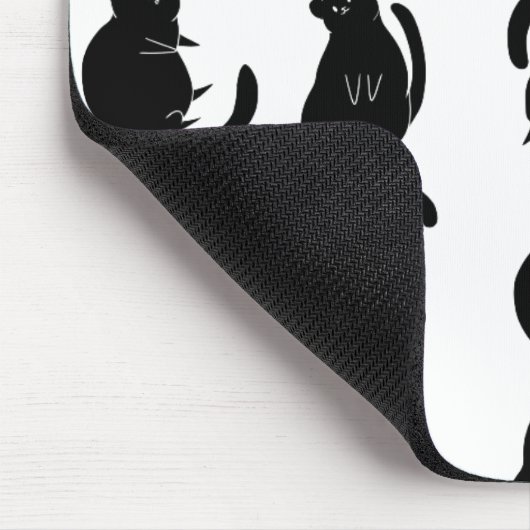 Black Cat Pattern Mousepad (Ecke)