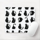 Black Cat Pattern Mousepad (Mit Mouse)