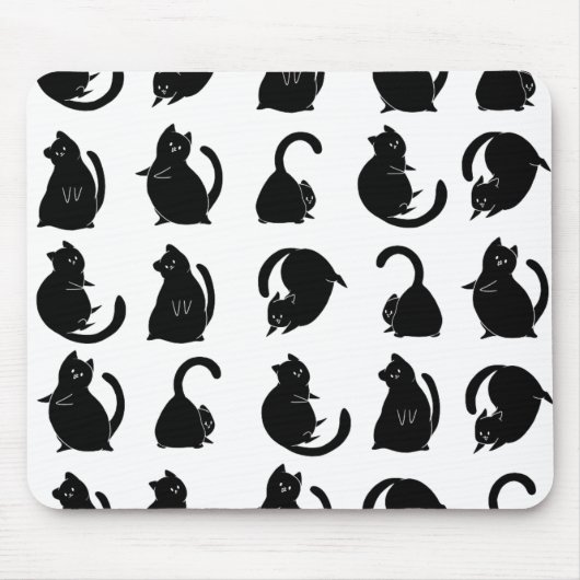 Black Cat Pattern Mousepad (Vorne)