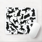 Black Cat Pattern Mousepad (Mit Mouse)