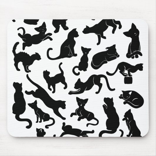 Black Cat Pattern Mousepad (Vorne)