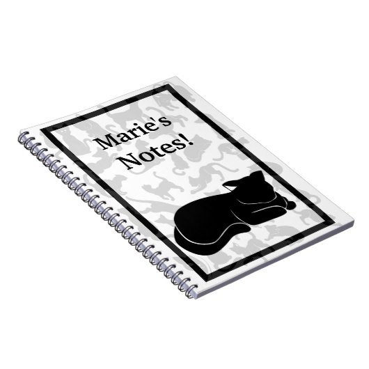 Black Cat Pattern Notizblock (Rechte Seite)