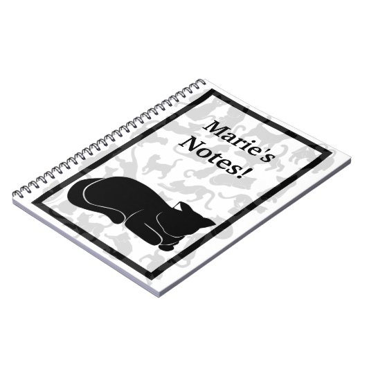Black Cat Pattern Notizblock (Linke Seite)