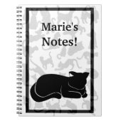 Black Cat Pattern Notizblock (Vorderseite)