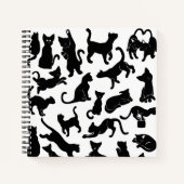 Black Cat Pattern Notizbuch (Vorderseite)