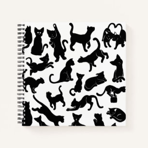 Black Cat Pattern Notizbuch