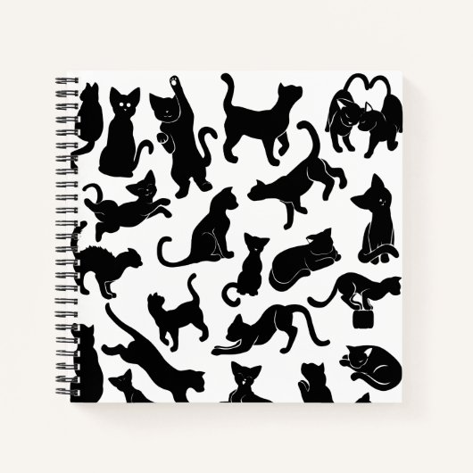 Black Cat Pattern Notizbuch (Vorderseite)
