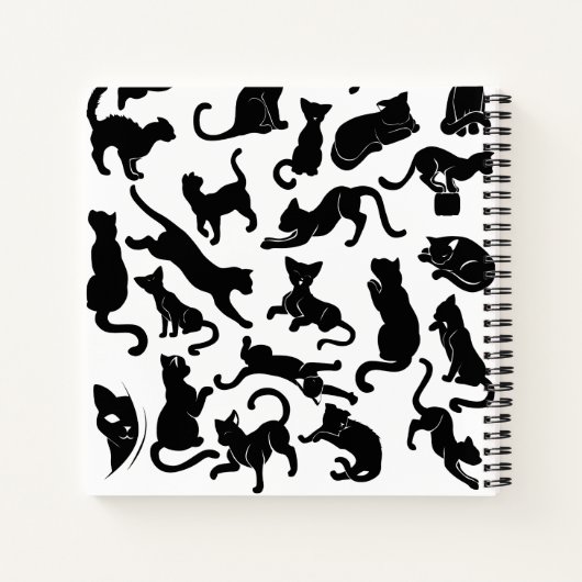 Black Cat Pattern Notizbuch (Rückseite)