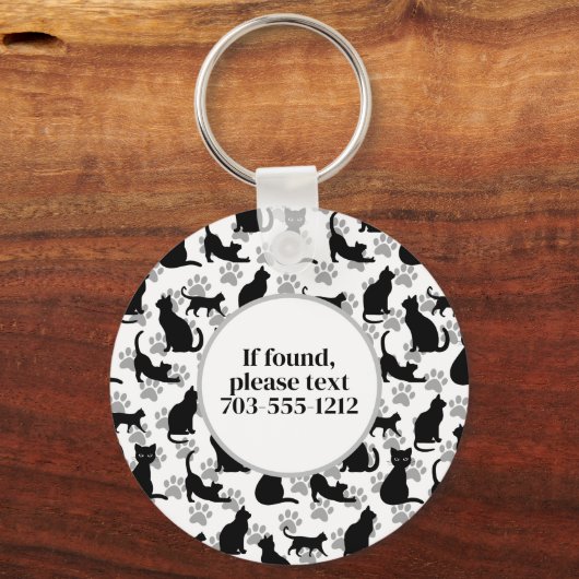 Black Cat Pattern Schlüsselanhänger (Rückseite)