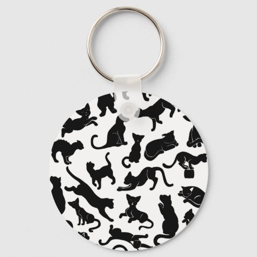 Black Cat Pattern Schlüsselanhänger (Vorderseite)