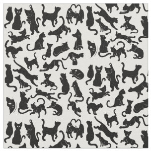 Black Cat Pattern Stoff