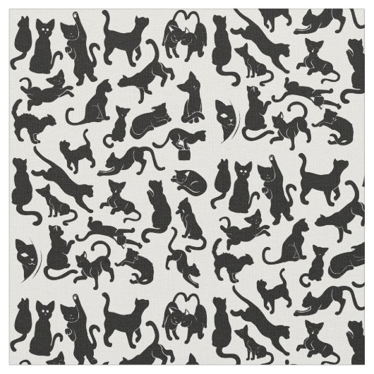 Black Cat Pattern Stoff (Nahaufnahme)