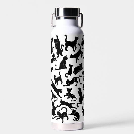 Black Cat Pattern Trinkflasche (Vorne)