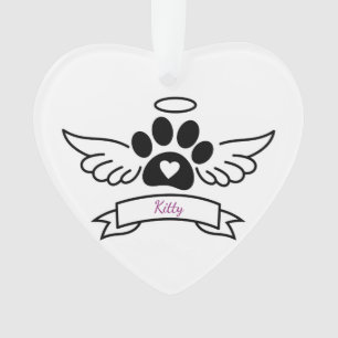 Black Cat Paw Pet Memorial Geschenk für Katzen Lie Ornament